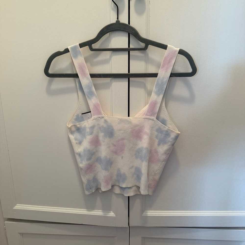 Sandro Paris Tie-dyed Knitted Crop Top In Multicolore Size 2/ medium - Picture 4 of 6